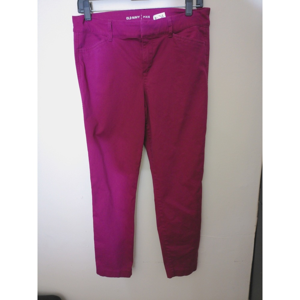 Old Navy Pixie Pants Womens 6 Magenta Pink Stretch Slim Ankle Chinos